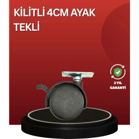 Resim Belle Fusion Mey Ithalat® Sessiz Dönen Kilitli Mobilya Tekerleği 4 cm 