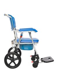 Resim Römer R402 Mavi Tekerlekli Banyo Tuvalet Sandalyesi 