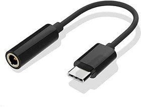 Resim Happy Trend Type C To 3.5mm Stereo Kulaklık/Aux/Şarj Dönüştürücü Adaptör Siyah 