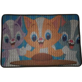 Resim Nanbell Büyük Elekli Çift Katlı Kedi Kumu Paspası 75x59 Cm Desenli No:2 