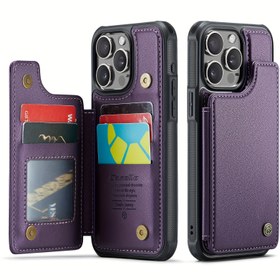 Resim Caseme - C22 Kılıfı, Iphone 16/15/14/13/12/11 Pro Max için tasarlanmış, erkekler ve kadınlar için uygun, bir kart tutucu tasarıma sahip, bir kickstand, kart yuvaları, RFID koruması ve manyetik tokalı dayanıklı şok geçirmez bir kılıf ile donatılmıştır. 