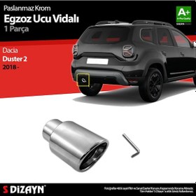 Resim S-dizayn Dacia Duster 2 Krom Egzoz Ucu Vidalı 60mm Çap 2018 Ve Üzeri 