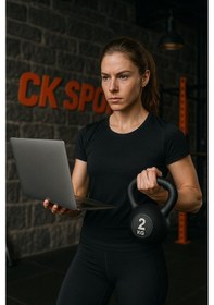 Resim Evde Spor İçin 2 Kg Kettlebell Çaydanlık Dambıl Fitness Ağırlığı 