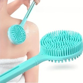 Resim 1 adet Uzun Saplı Yumuşak Saç Banyo Fırçası, Sırt Temizleyici ve Duş için Vücut Masaj Fırçası - Pil Gerektirmez, Top Fırça, Banyo Fırçaları 