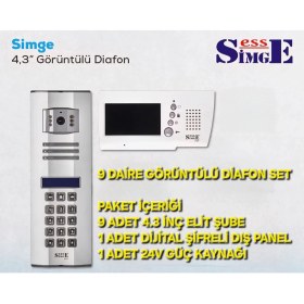 Resim Simge 9 Daire Görüntülü Diafon Set 