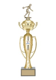 Resim Odak Kupa - Figürlü Kupalar - Bowling Kadın Figürlü Kupalar Fg-072 B - 49 Cm Altın - Beyaz 