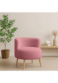 Resim Azra Mobilya Somon Sydney Teddy Welsoft Kumaş Modern Berjer Demonte Ahşap Ayaklı, Konforlu Oturma Alanı Somon 