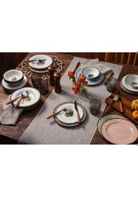 Resim Ortanca 6 Kişilik 24 Parça Porselen Yemek Takımı 