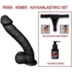 Resim Odins Shop 33 CM Belden Bağlamalı Realistik Dev Zenci Penis 