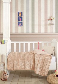 Resim Elart Velvet Bebek Yorgan (150x100 cm) Cappuccino 