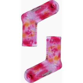 Resim Carnaval Socks Pembe Fuşya Batik Spor Çorap 