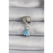Resim 316L Çelik Gümüş Renk Mavi Renk Sallantı Elbise Model Nomination Charm 