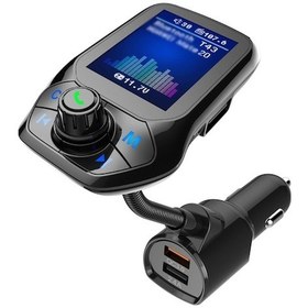 Resim T43 Araç Mp3 Bluetooth Çalar - Qc3.0 Hızlı Şarj, Fm Transmitter, Elsiz Konuşma, Akü Gerilimi Tespiti, 12-24v 
