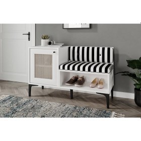 Resim Trio White Tarz Ayakkabılık %100mdf Beyaz 