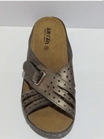 Resim Aryan 09-272 Anatomic Kadın Dolgu Topuk Terlik Platin 