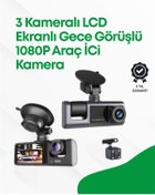 Resim teknodayım 2.0” LCD Ekranlı, Döngüsel Kayıt Özellikli Üç Kameralı Oto Kamera 