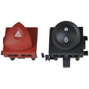 Resim Renault Megane 2 Dörtlü Flaşör Anahtarı Ve Kapı Açma Düğmesi Set (495261915) 