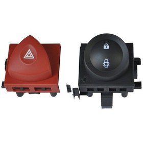 Resim Renault Megane 2 Dörtlü Flaşör Anahtarı Ve Kapı Açma Düğmesi Set (495261915) 