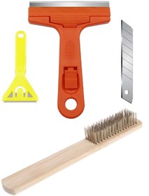 Resim Depolife Cam Ocak Kazıma Temizleyici Buz Sökücü Spatula Seti Mutfak Fırın Ocak Fayans 4lü Hassas Set 