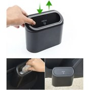 Resim Hombak Portatif Min Oto Araç İçi Çöp Kovası Kutusu Ofis Çöp Kovası Portatif Taşınabilir Kapaklı Çöp Kutusu 