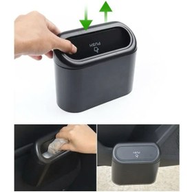 Resim Hombak Portatif Min Oto Araç İçi Çöp Kovası Kutusu Ofis Çöp Kovası Portatif Taşınabilir Kapaklı Çöp Kutusu 
