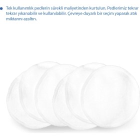 Resim Babyjem Yıkanabilir Süper Emici Tekrar Kullanımlı Pamuklu Göğüs Pedi 6 Adet 