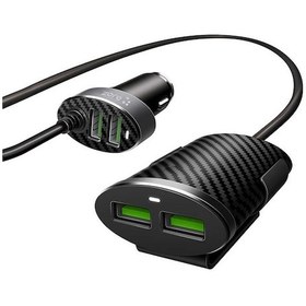 Resim Araba Araç İçi Ön Ve Arka Koltuk 2+2 Usb Çakmaklık Hızlı Şarj Adaptörü Başlığı Arka Koltuk Uzatmalı 