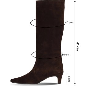 Resim Bueno Shoes Kahverengi Süet Kadın Topuklu Çizme 