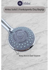 Resim Solid 5 Fonksiyonlu Duş Başlığı + Pvc Duş Hortumu + Mafsal Duş Takımı Duş Seti Duş Seti Plastik Tr İ Renkli 