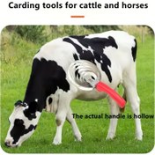 Resim 1pc Dayanıklı Metal Hayvan Bakım Aleti, Manuel İnek ve At Saç Kazıyıcı, Sığır ve Koyun için Kaşıntı Rahatlatma Fırçası, Pille Çalışmaz, Çiftlik Kullanımı 