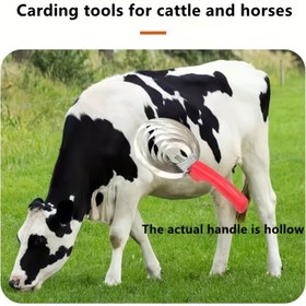 Resim 1pc Dayanıklı Metal Hayvan Bakım Aleti, Manuel İnek ve At Saç Kazıyıcı, Sığır ve Koyun için Kaşıntı Rahatlatma Fırçası, Pille Çalışmaz, Çiftlik Kullanımı 