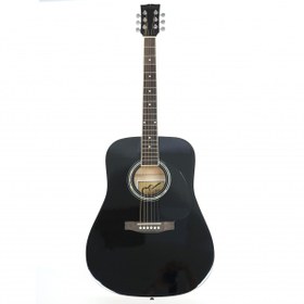 Resim Almira F650N-BK Siyah Akustik Gitar | Mat Siyah Sap Parlak Gövde 