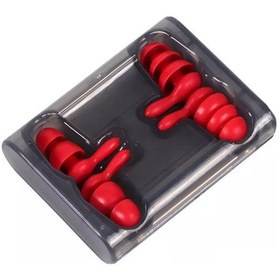 Resim Aubyhe Kırmızı Silikon Kulak Tıkacı 2 Çift - Güçlü Gürültü Engeli Kulak Bakımı Ürünü 10.1" 