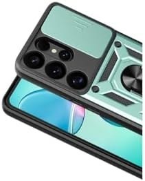 Resim CONSTRAIN - Samsung S26 Ultra ile uyumlu Galaxy İçin Sürgülü Korumalı Yüzüklü Standlı Magnetic Tpu Tank Kapak - Yeşil 