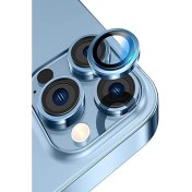 Resim Caseart Apple iPhone 11 Pro Max Alüminyum Alaşım Temperli Cam Kamera Lens Koruyucu - Mavi 