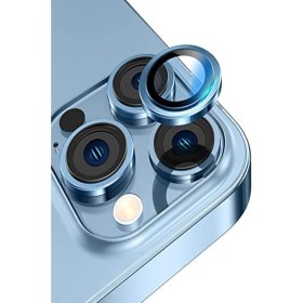 Resim Caseart Apple iPhone 11 Pro Max Alüminyum Alaşım Temperli Cam Kamera Lens Koruyucu - Mavi 