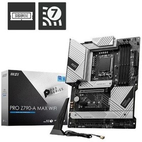 Resim Msı Intel Pro Z790-a Max Wıfı Ddr5 7800 Oc Hdmı / Dp M.2 Wifi-6e 1700p Usb 3.2 Gen1, Gen2 12-13-14. Nesil 