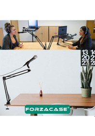 Resim Forzacase Masaüstü 360 Derece Ayarlanabilir Akrobatik Mikrofon Tutucu Stand - Fc1154 