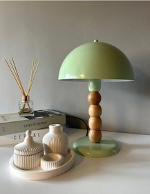 Resim Mint Mantar Masa Lambası Dekoratif Abajur Çocuk Odası Başucu Lambası Okuma Lambası Mint 