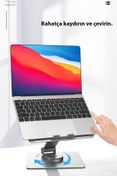 Resim Fogy Macbook Air 13.6" 2022 M2 Çip A2681 Uyumlu 360° Dönen Laptop Tablet Standı 