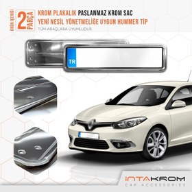 Resim İntachrom Renault Fluence Krom Plakalık - Hummer Tip 2 Adet 