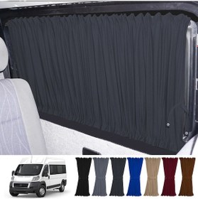 Resim Pandami Fiat Ducato Boxer Jumper Uzun Şase 2006+ Uyumlu Füme Raylı Oto Perde Takımı 