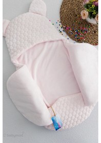 Resim Kabartmalı Velboa Kız Bebek Kundak Pembe 