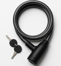 Resim Busstier Bisiklet Kilidi, 80 cm Uzunluk, 12 mm Kalınlık, Su Geçirmez PVC Kaplama, Çelik Gövdeli, Yedek Anahtarlı, Güvenlik Kilidi, Dış Mekan Kullanıma Uygun 