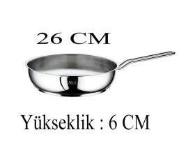 Resim Oms Çelik Tava 26x6 Cm Silikonlu Cam Kapaklı - Sarı Gri 