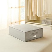 Resim Orta Boy Gri Balıksırtı Destekli Kutu Hurç 45 X 55 X 18 Cm Ocean Home Textile