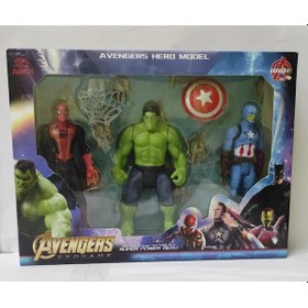 Resim Avengers Süper Kahramanlar 3lü Figür Işıklı Spiderman Hulk Kaptan 