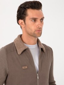 Resim Cacharel Vizon Slim Fit Triko Hırka Kahverengi 