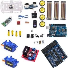 Resim Emes Robotik 4wd Arduino Araba Kiti Pan Tiltli Bluetooth Robot Araç Seti (ÖRNEK KODLAR HEDİYE) 