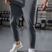 Resim Erkek Yazlık Jogger Pantolonlar - Yüksek Esneklikli Kumaş, İpli Bel, Fermuarlı Cepler, Günlük Kullanım, Dış Mekan Koşu ve Spor Salonu Seansları için İdeal 